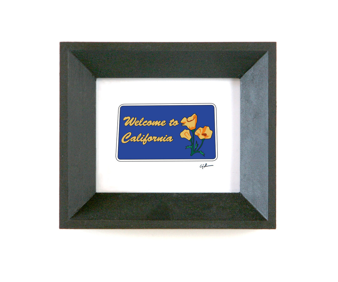 print of the welcome to california sign drawn by united goods