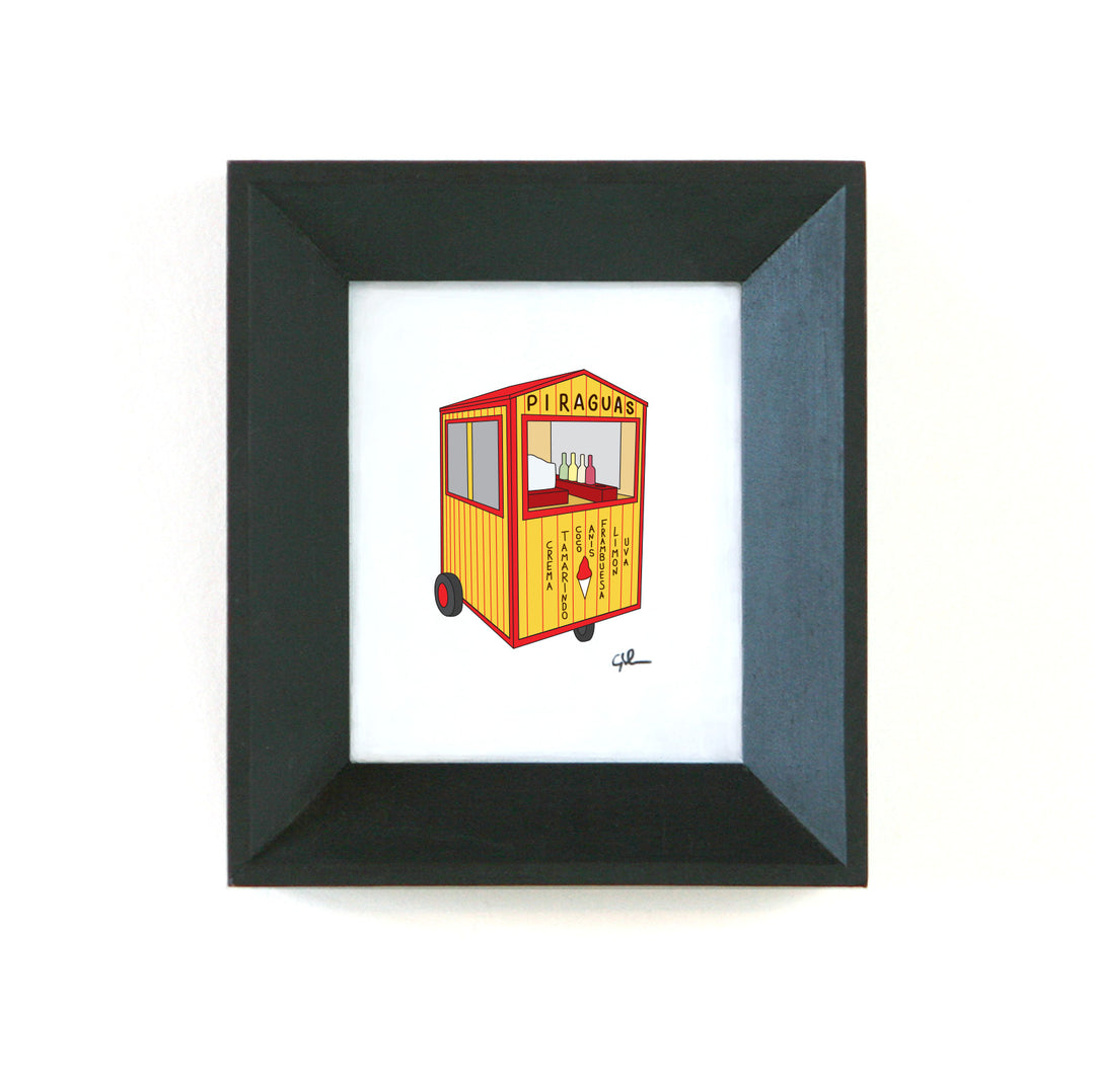 art print of a piragua cart from puerto rico