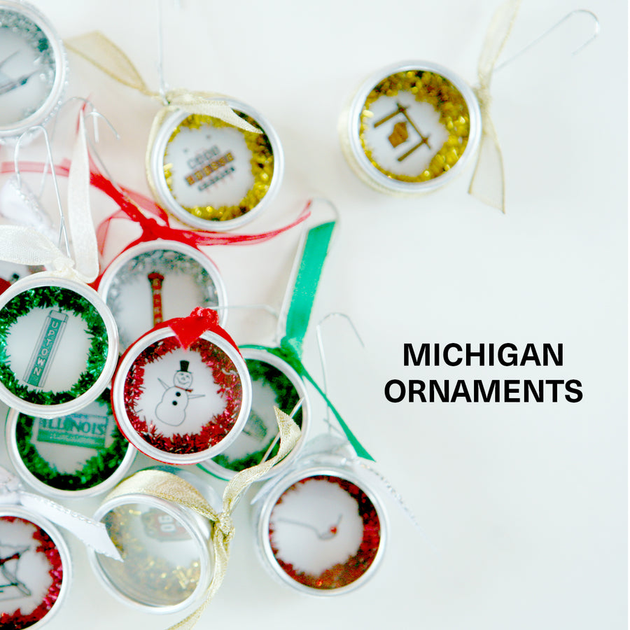 michigan state icon ornaments handmade by united goods