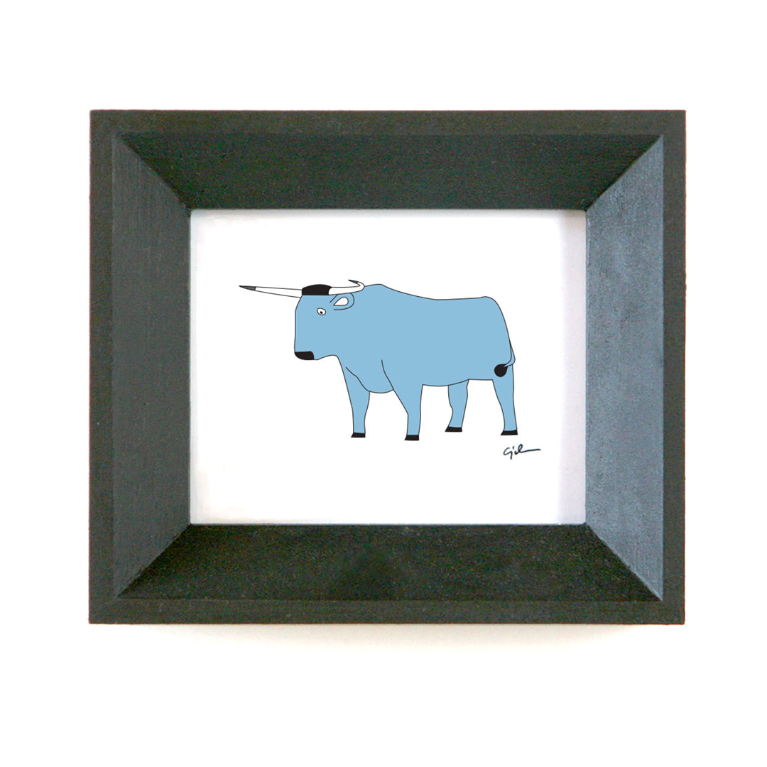 mini landmark print by united goods of babe the blue ox in bemidji minnesota