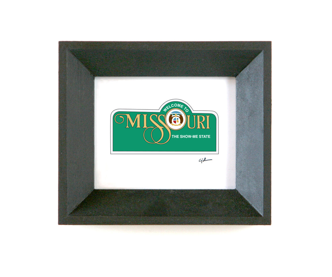 print of the welcome to missouri sign by united goods
