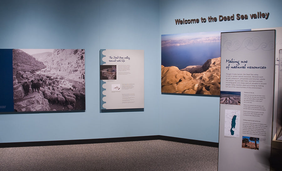 dead sea scrolls exhibit graphic design for the science museum of minnesota