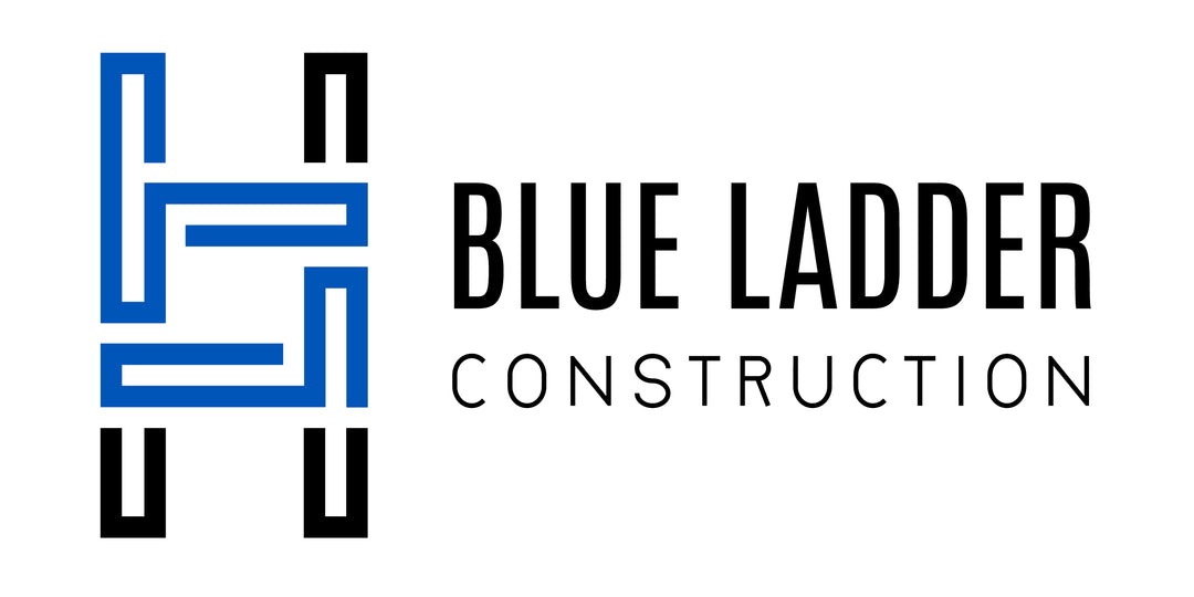 logo for blue ladder construction in golden valley minnesota