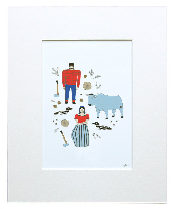 limited edition folklore print by united goods with paul, babe, lucette, and loons