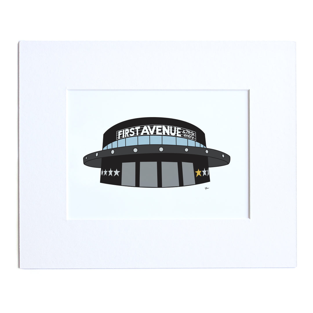 simple illustration of first avenue music club in minneapolis minnesota