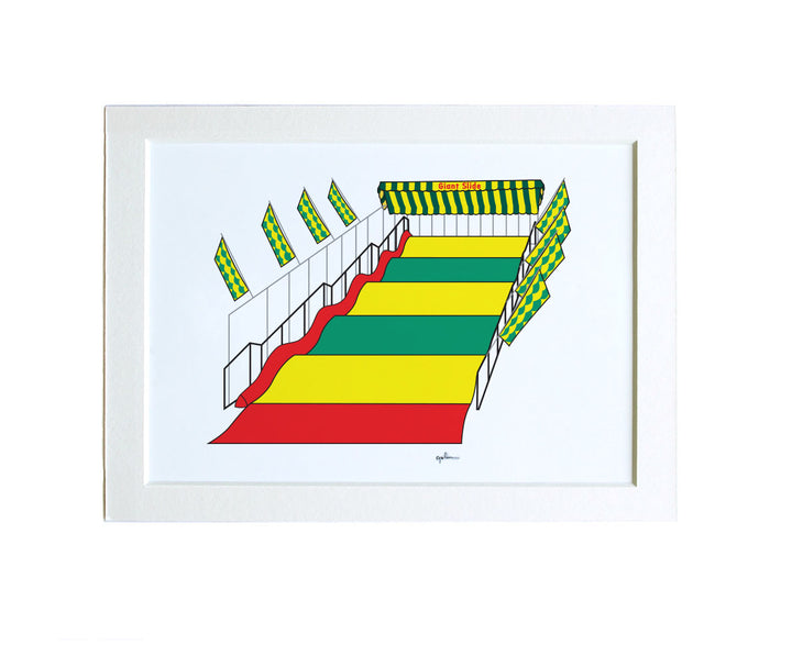 colorful minimalist drawing in a mat of state fair rides