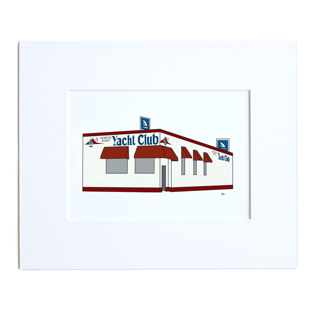 drawing of the northeast yacht club dive bar in minneapolis