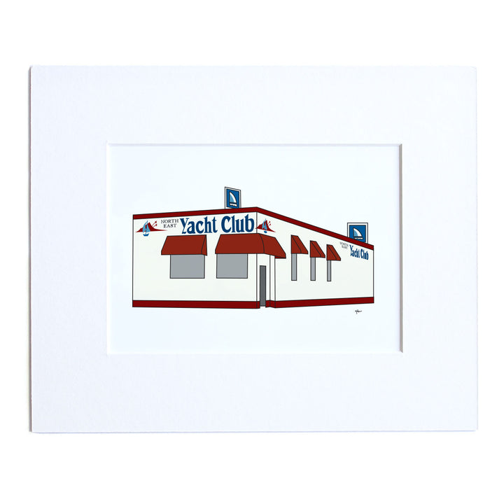 drawing of the northeast yacht club dive bar in minneapolis
