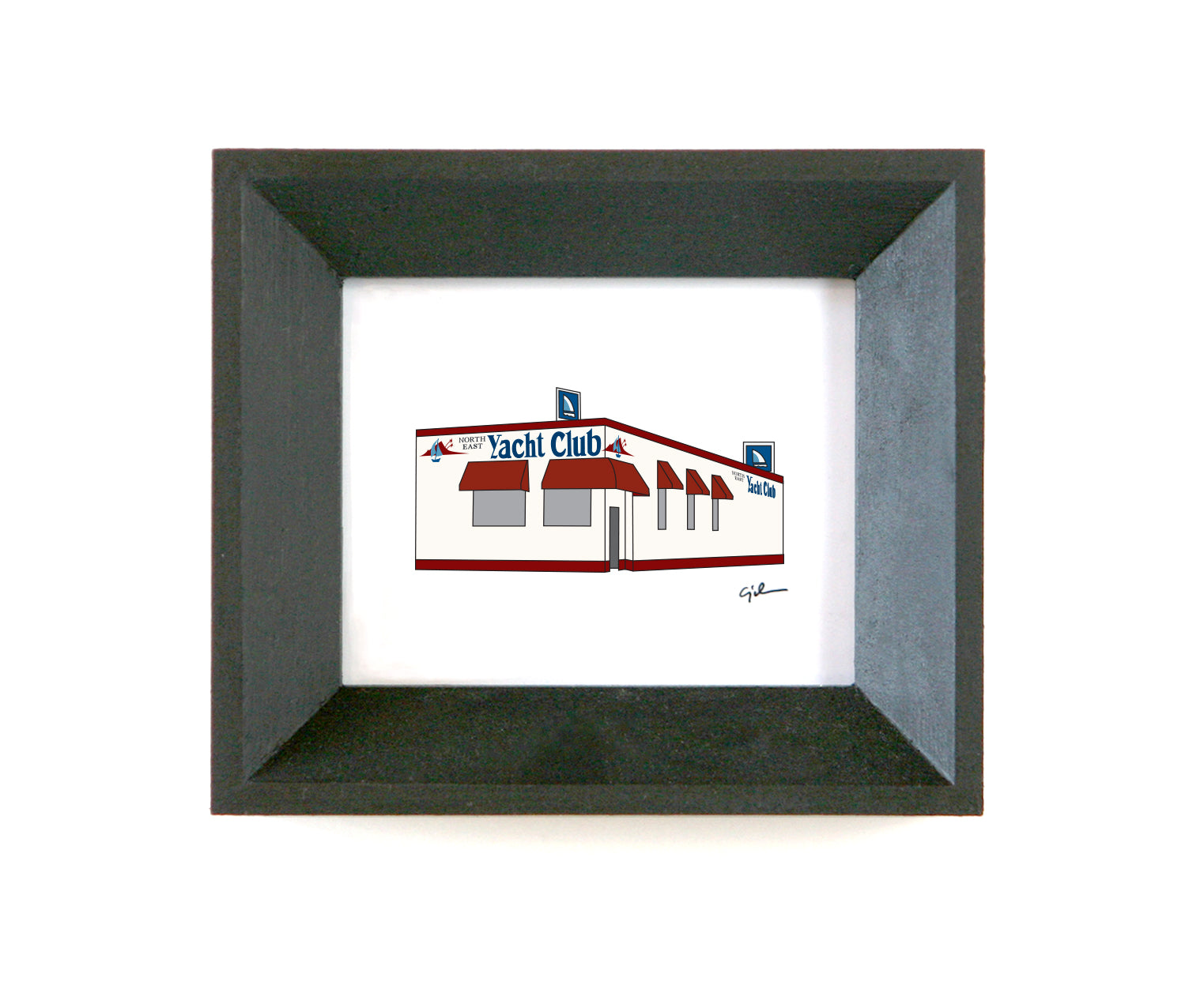 small art print of the northeast yacht club in minneapolis