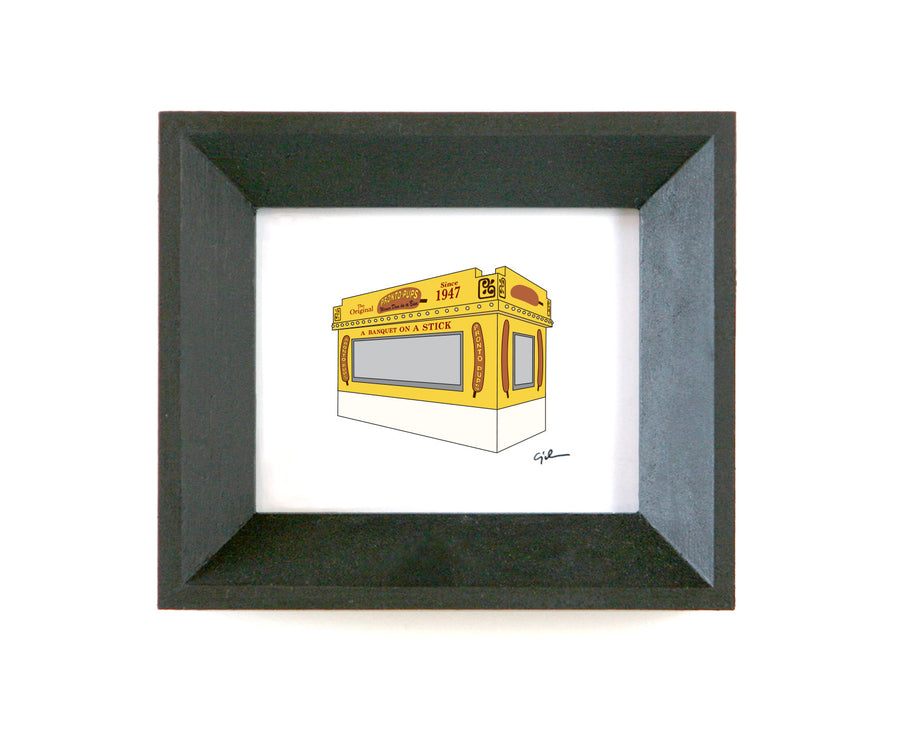 mini framed print of a pronto pup booth at the state fair