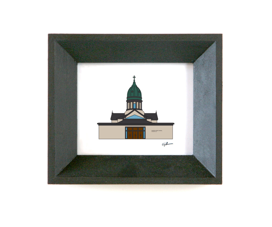 small drawing of sacred heart chapel at the college of st. benedict in st. joseph, minnesota 