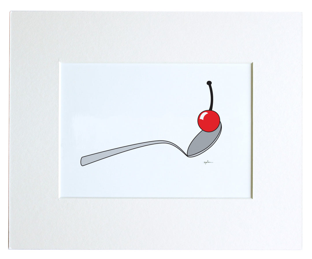 digital illustration of a simplified version of the spoon on the cherry sculpture in mn