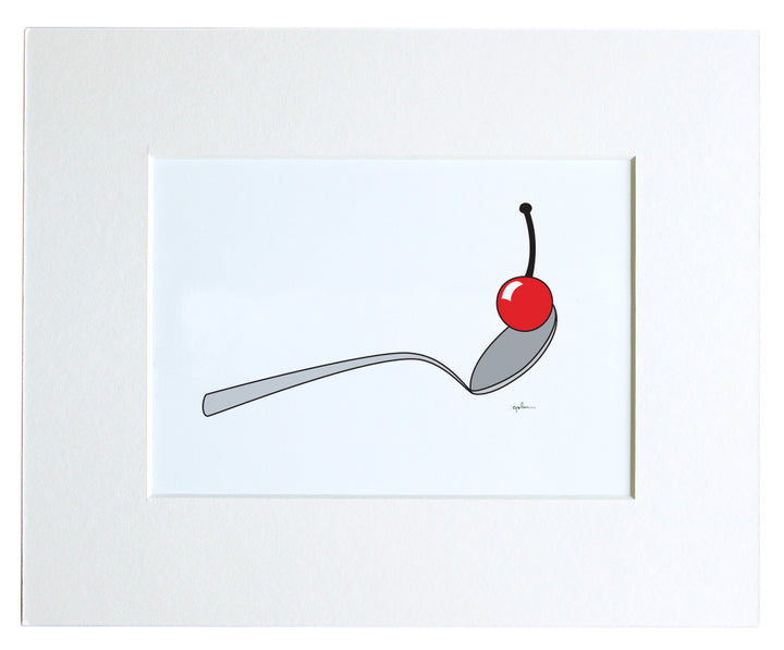 digital illustration of a simplified version of the spoon on the cherry sculpture in mn