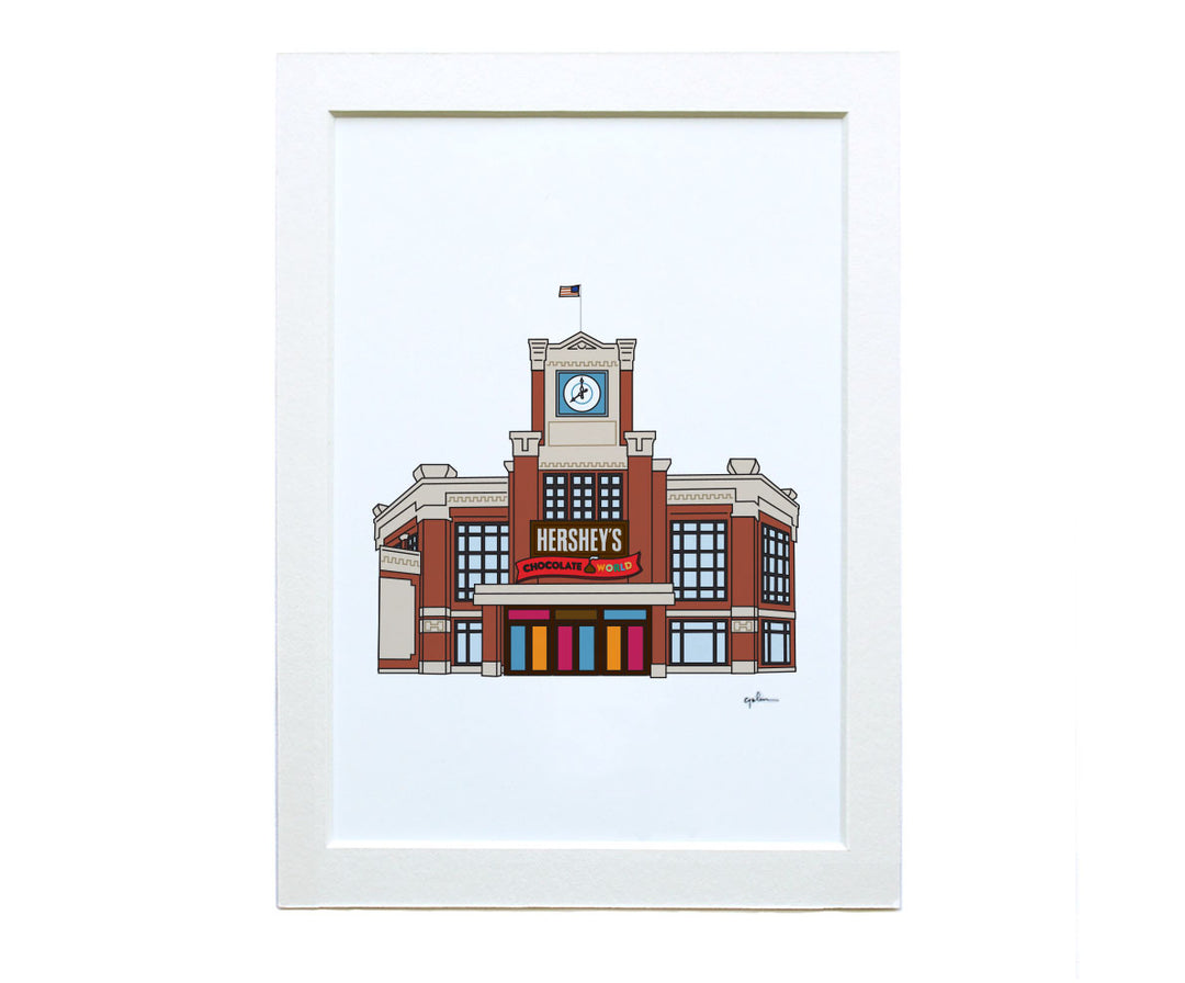 4x6 matted art print of pennsylvania landmarks