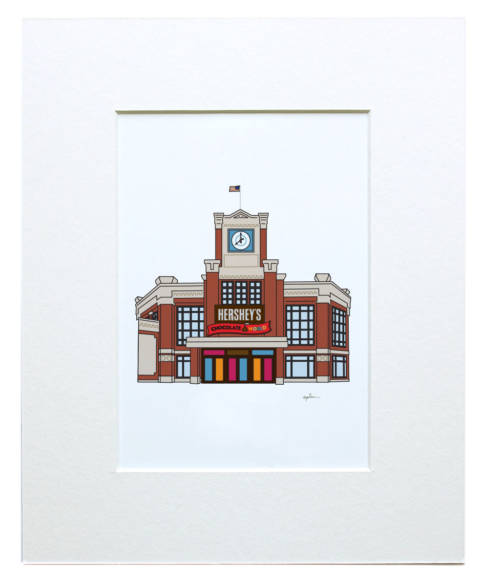 hershey's chocolate world art print in white mat