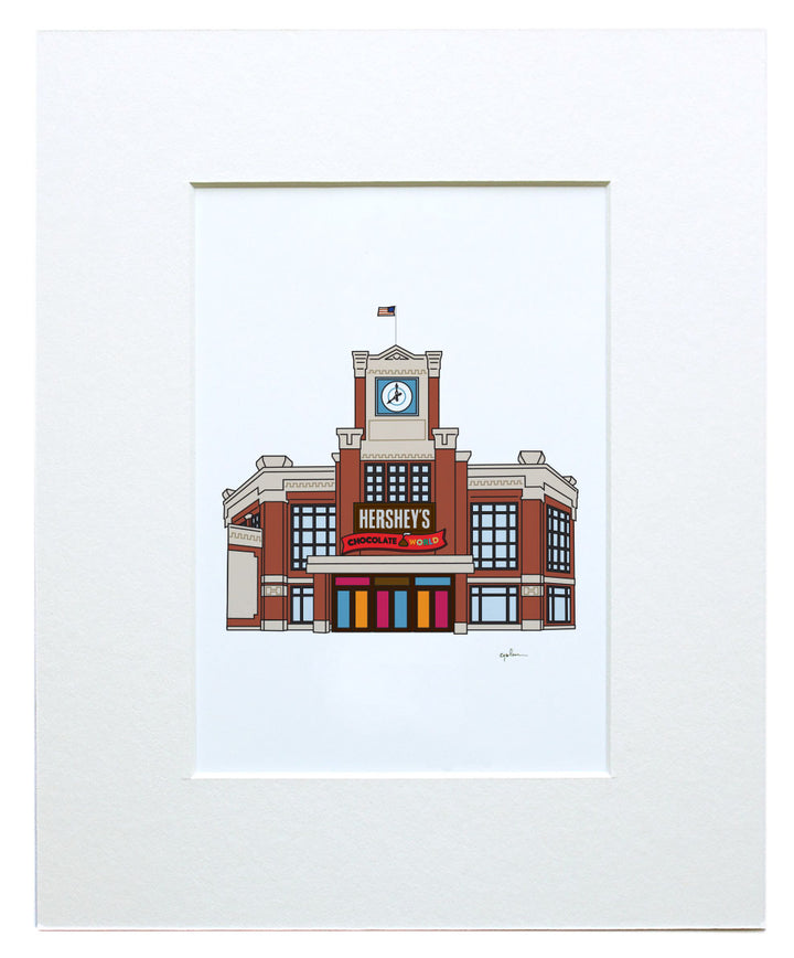 hershey's chocolate world art print in white mat