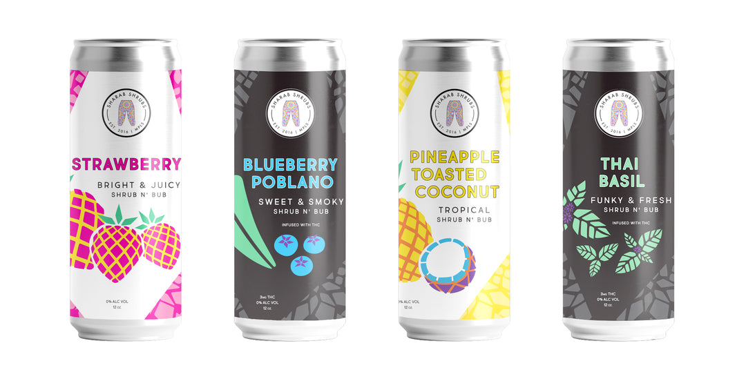 shrub n' bub beverage can label designs for sharab shrubs