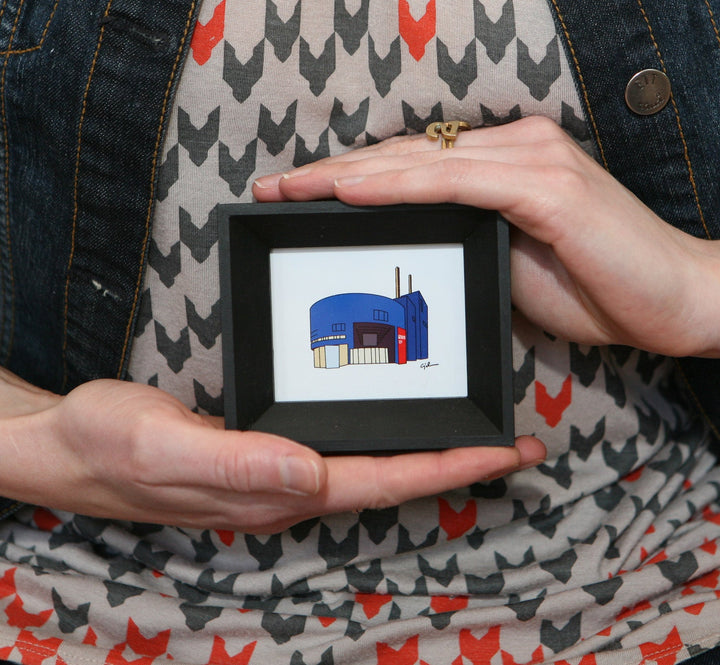 small prints of usa landmarks like the guthrie theater in minnesota