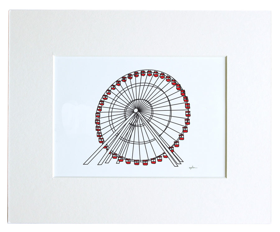 large art print of the navy pier ferris wheel