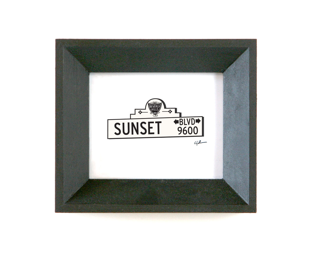 mini art print of the sunset boulevard sign in california