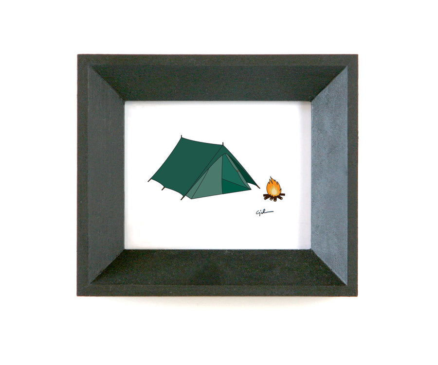simple framed campsite drawing for sale