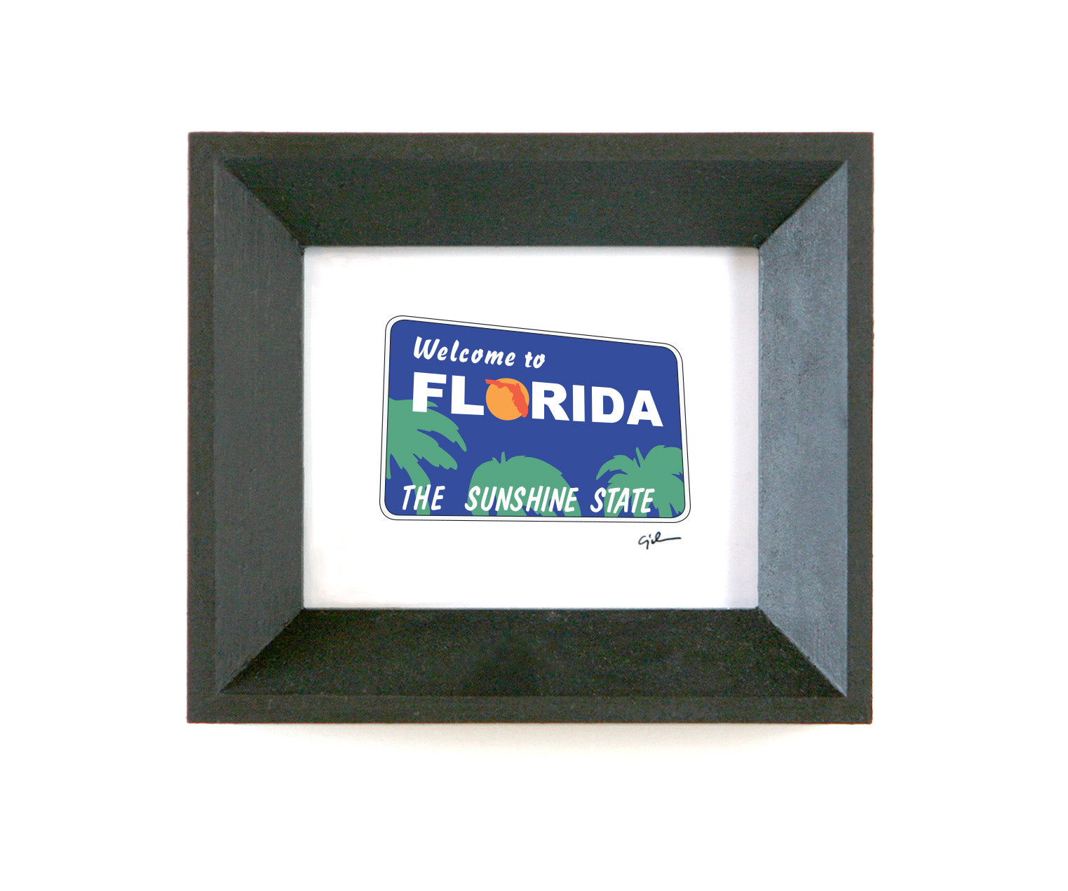 tiny art print of the welcome to florida sign by united goods in minnesota