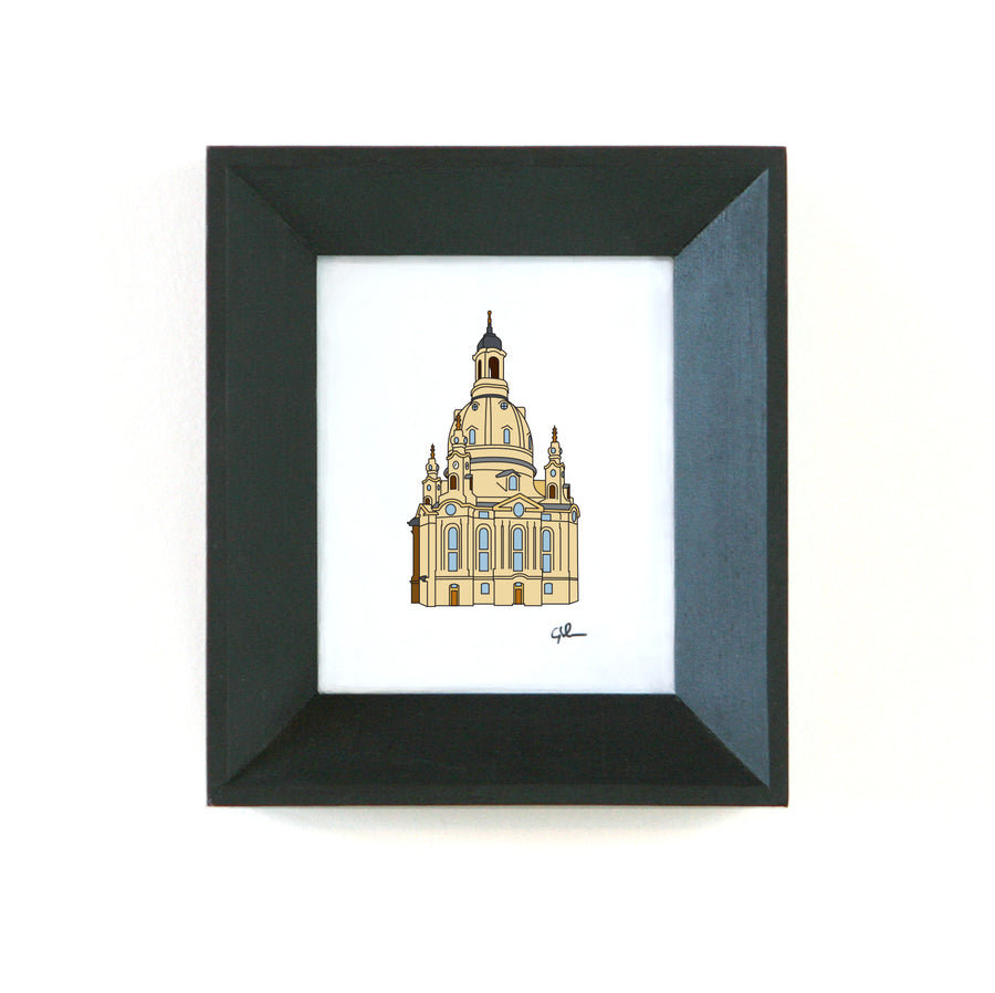 mini drawing of the frauenkirche in dresden germany