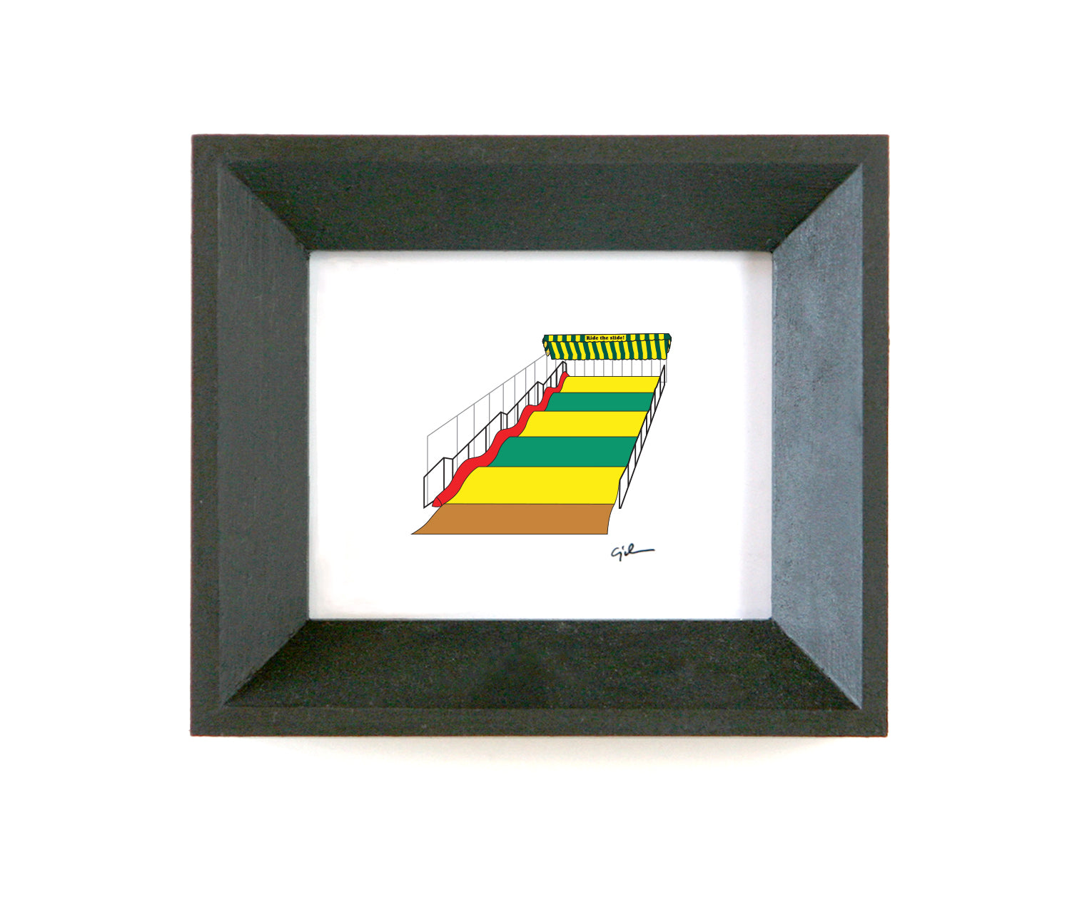 little print of the giant slide from iowa state fair