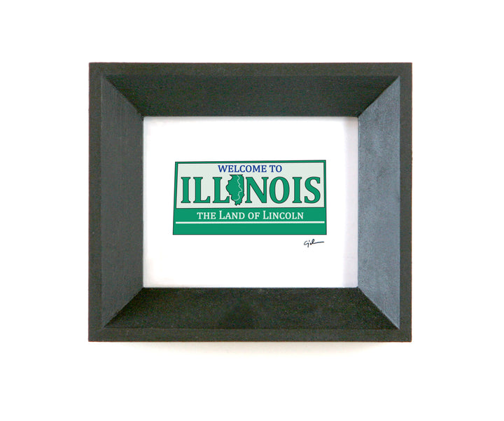 small art print of the welcome to illinois sign by united goods
