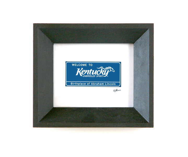 little art print of the welcome to kentucky road sign by united goods