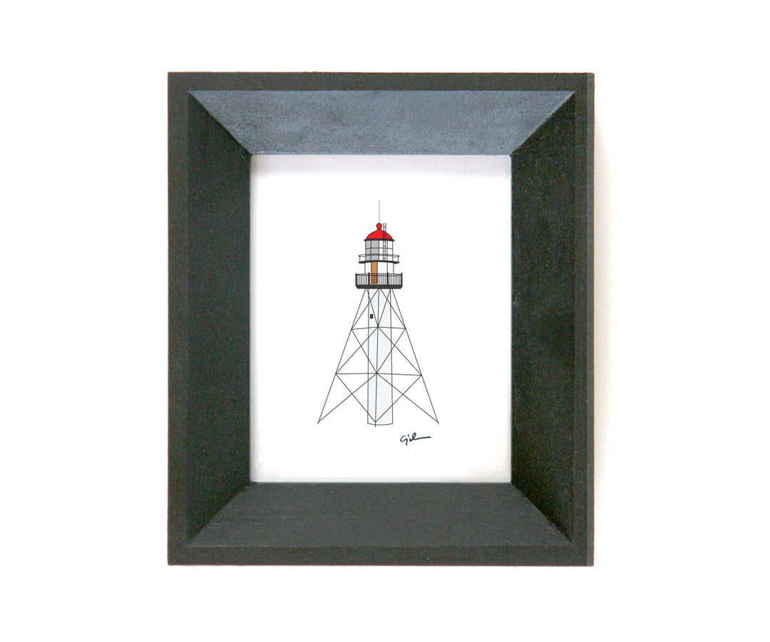 art print of the whitefish point light in the upper peninsula of michigan