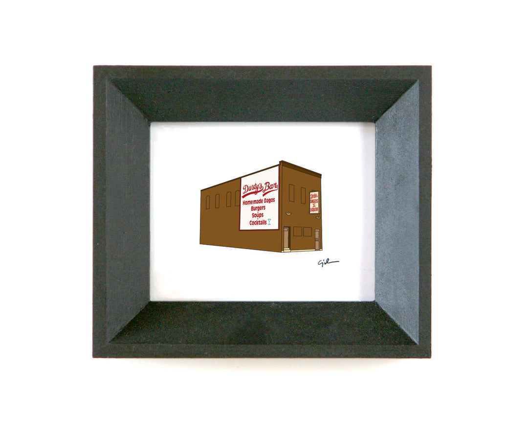 little fine art print of dusty' bar in northeast minneapolis minnesota