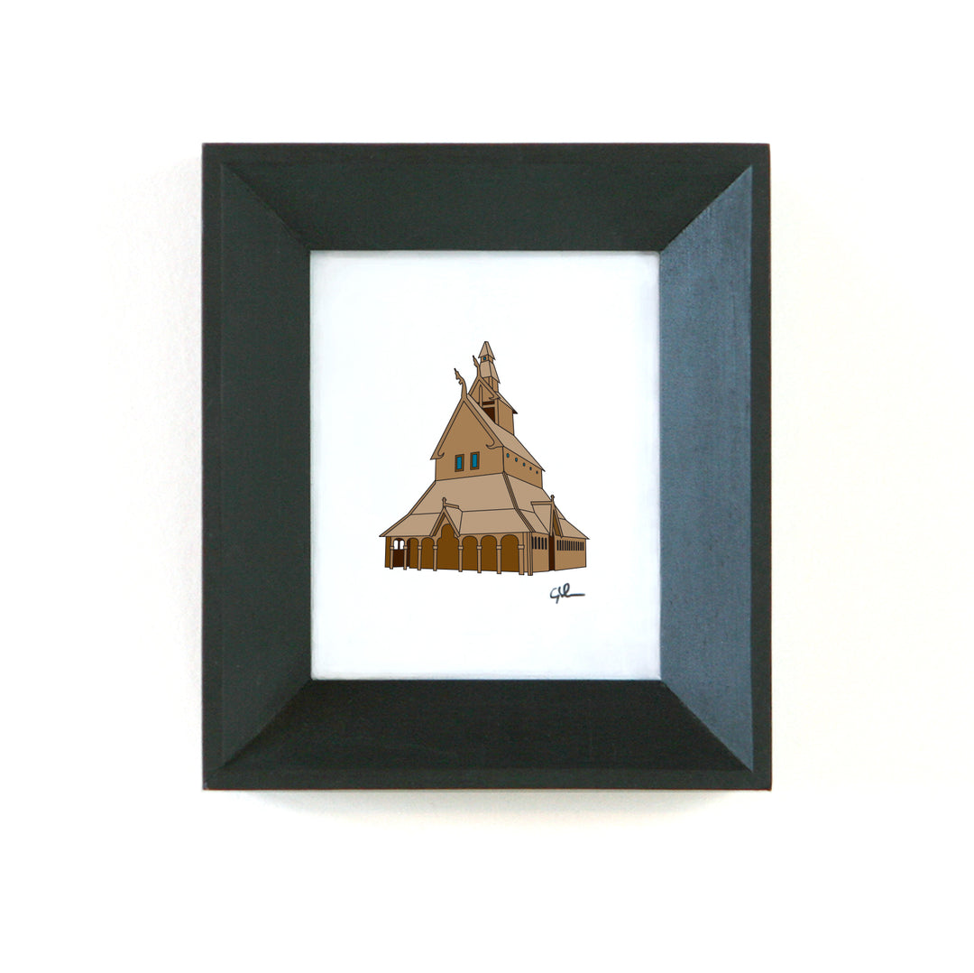 art print of the hopperstad stave church in moorhead minnesota