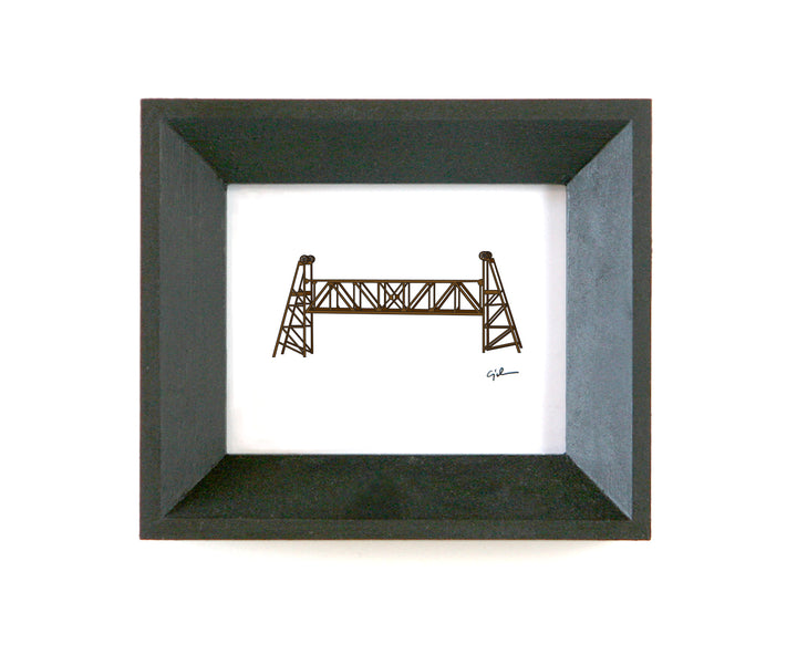 small icon print of the st paul lift bridge in downtown st paul minnesota