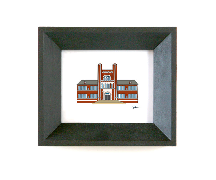 little art print of the blake school in minneapolis minnesota