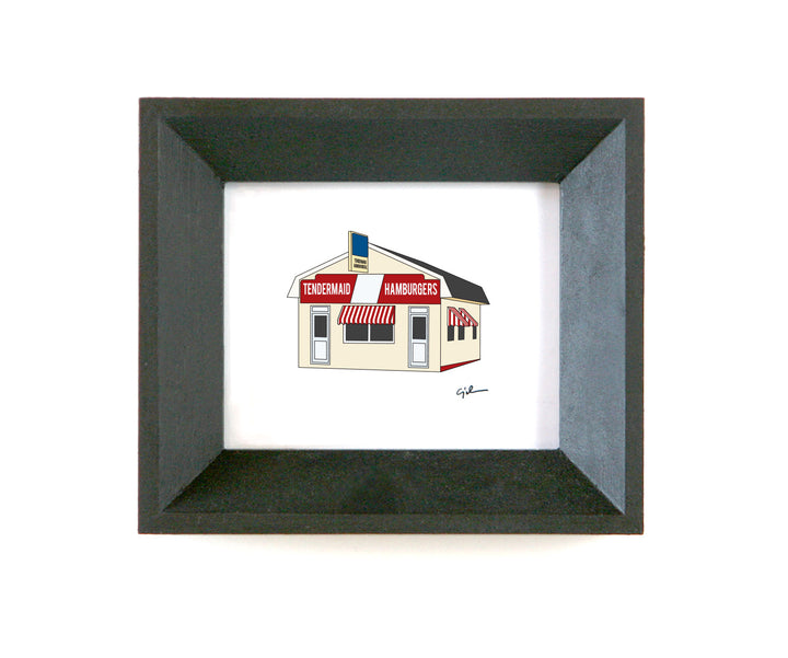 small art print of the tendermaid sandwich shop in austin minnesota