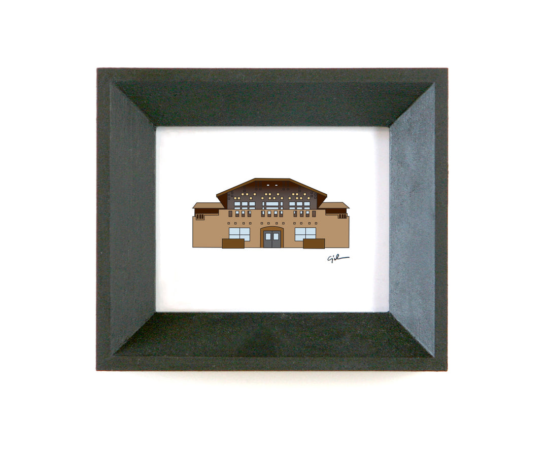 little art print of the theodore wirth chalet in minneapolis minnesota