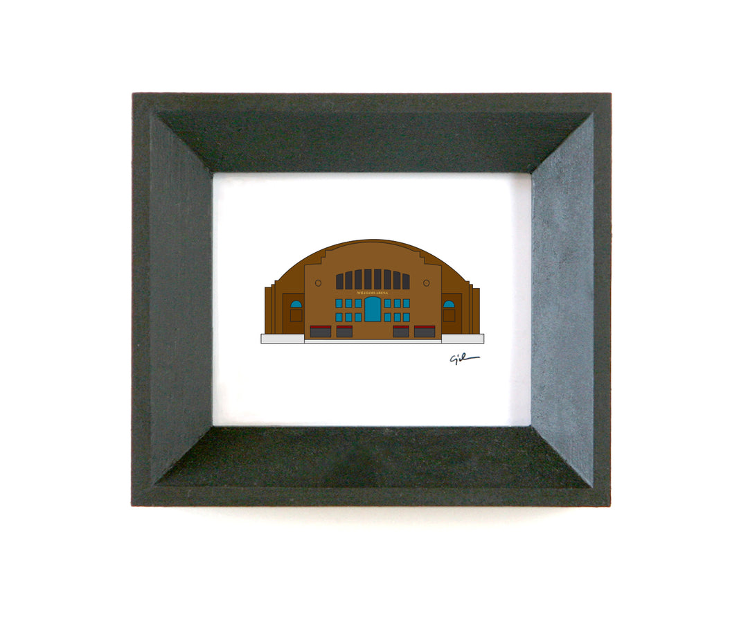 small simple drawing of williams arena in minneapolis minnesota