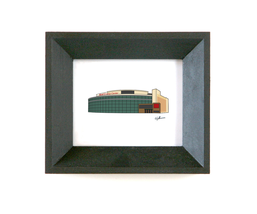 tiny art print of the xcel energy center in st paul minnesota