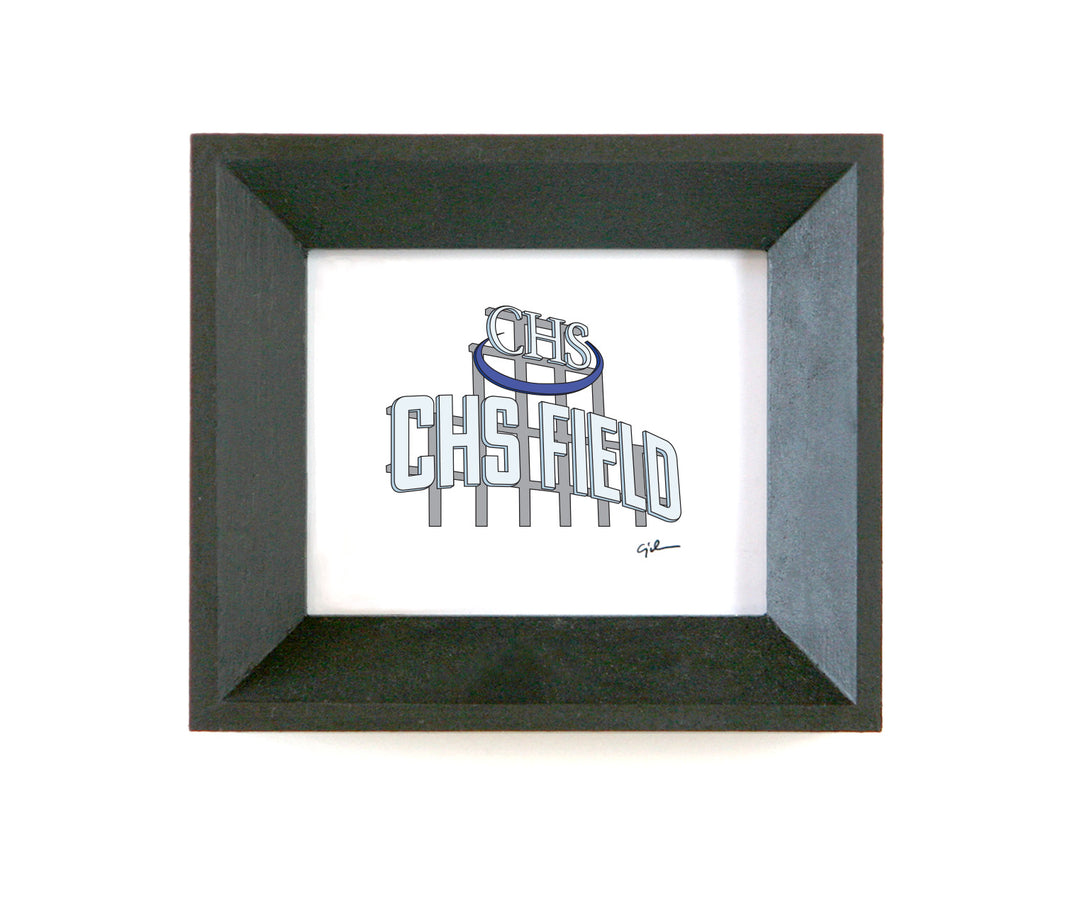 mini drawing of the chs field sign in st paul minnesota