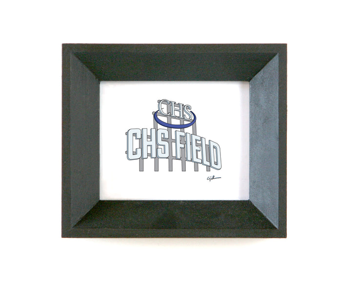 mini drawing of the chs field sign in st paul minnesota