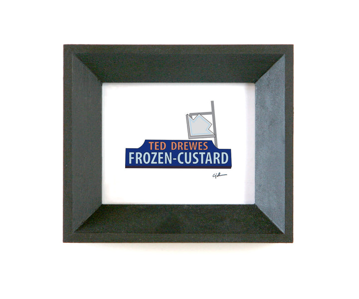 simple drawing of the ted drewes frozen custard sign in st louis missouri