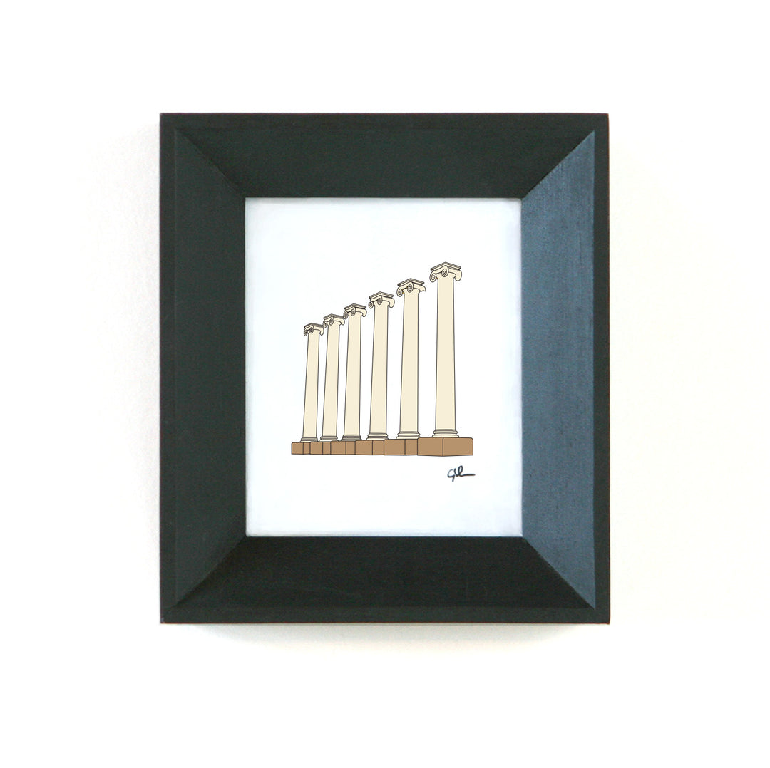 small art print of the columns at the university of missori