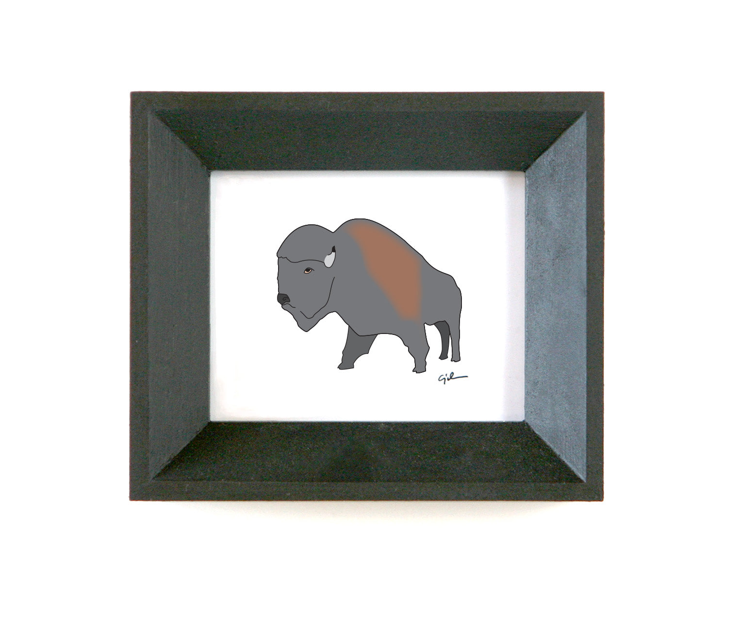 small art print of the worlds largest buffalo monument in jamestown north dakota
