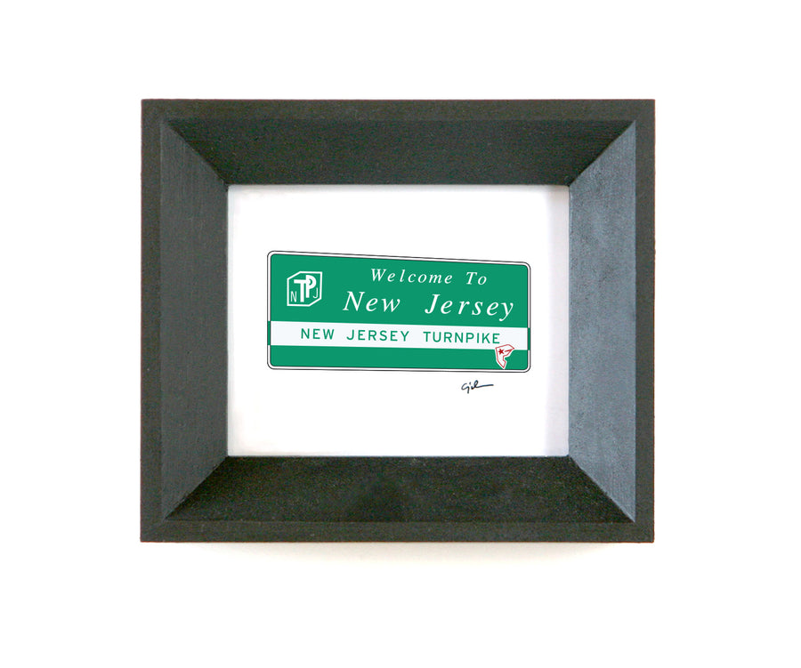 tiny art print of the welcome to new jersey sign by united goods