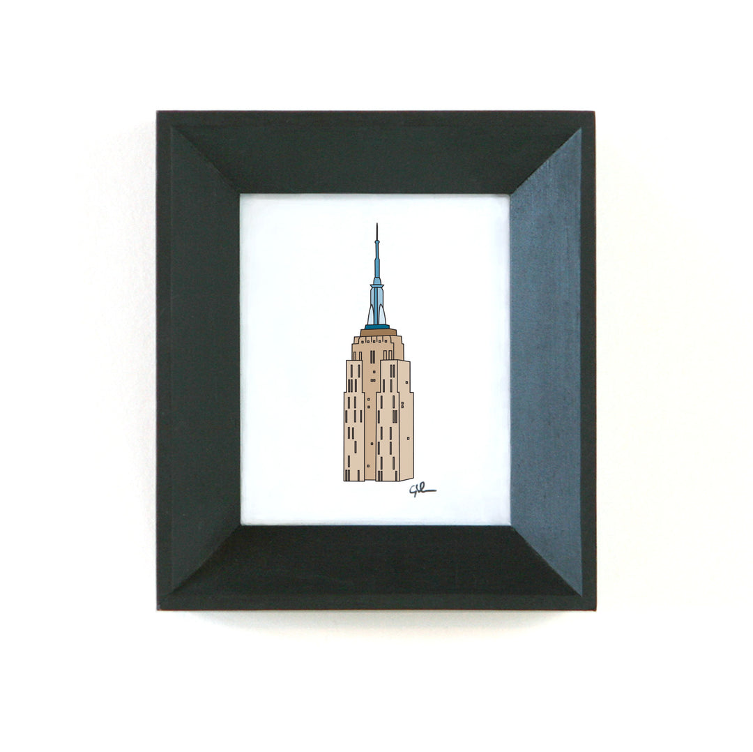 handmade art of the empire state building in nyc