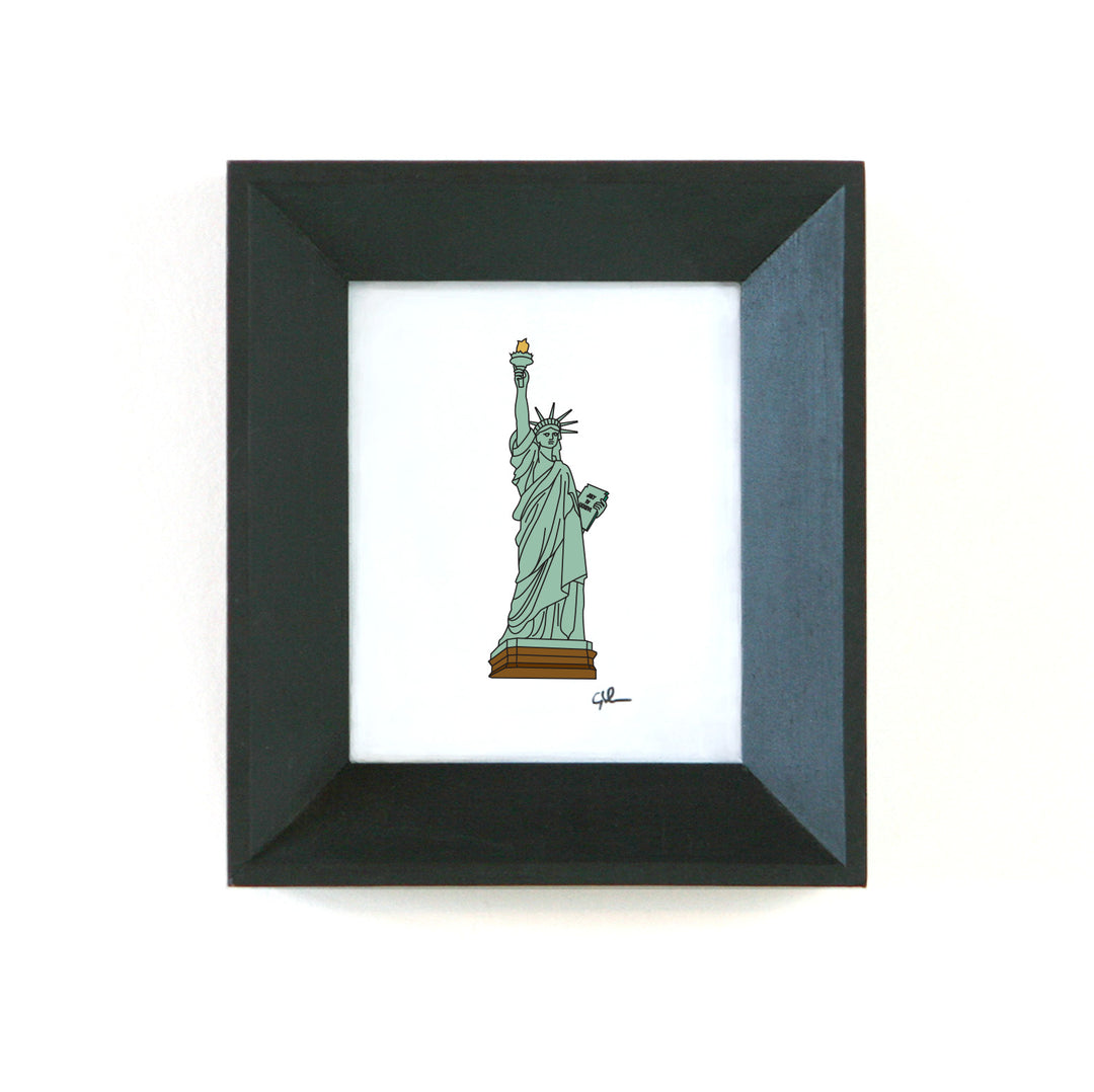 small art print of the statue of liberty in new york city