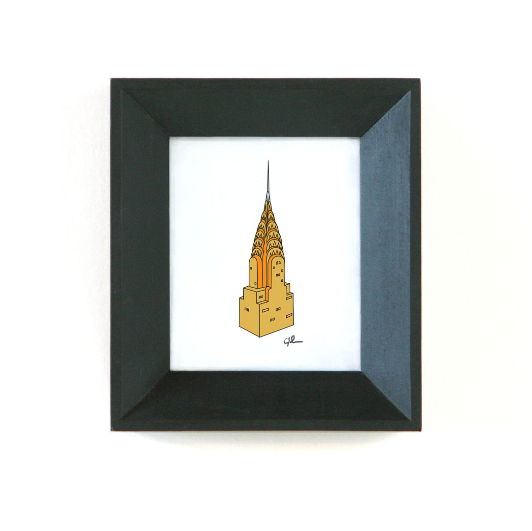fine art drawing of the chrysler building in new york city