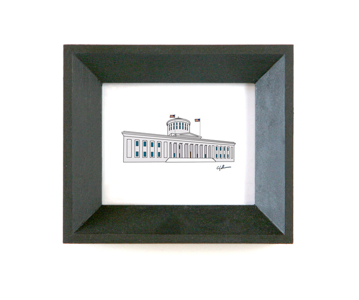 framed print of the ohio statehouse in columbus