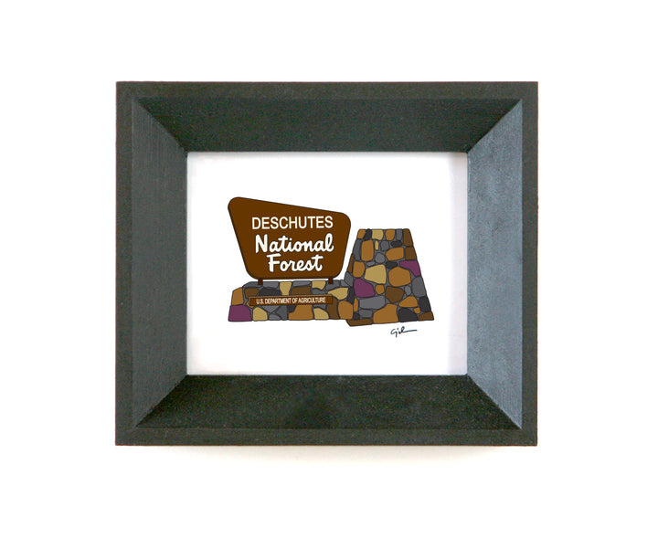 fine art print of the deschutes national forest sign